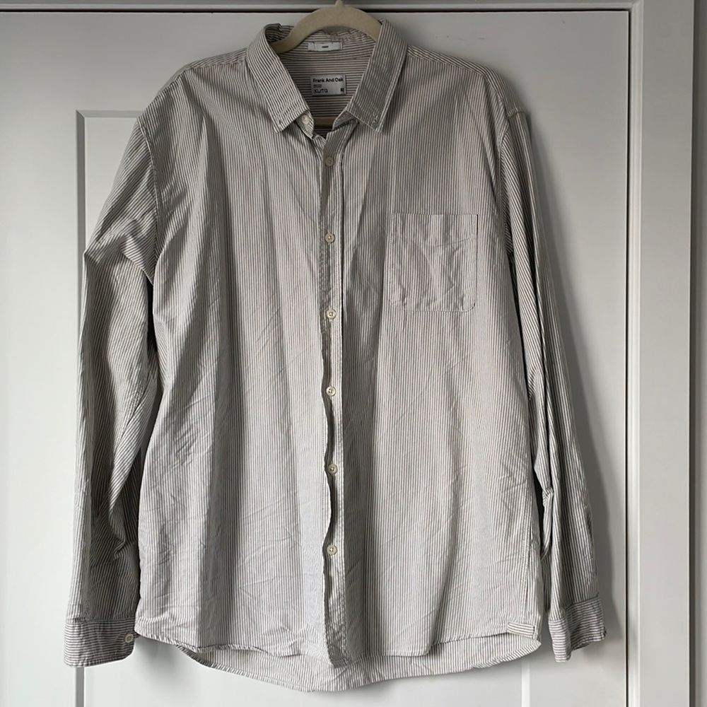 Frank and Oak Striped Cotton Button Down, Men’s Size XL